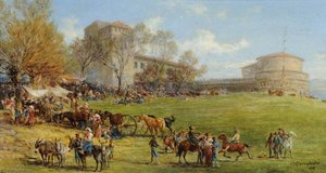 View of Grottaferrata Fair near Rome
