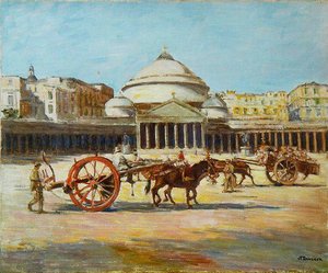 Piazza Del Plebiscito À Naples (titre Inscrit) — Joseph-félix Bouchor