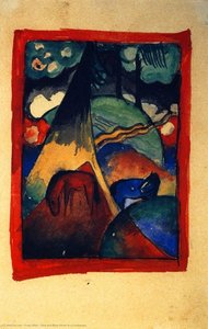 Red And Blue Horse In A Landscape — Franz Marc, German Expressionism