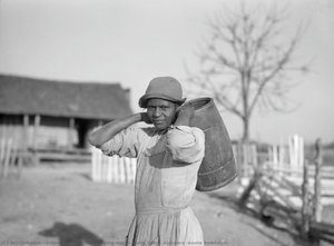 Carrying water, Gees Bend, Alabama [Annie Bendolph]