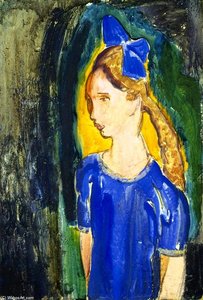 Young Girl With Blue Bow — Alfred Henry Maurer