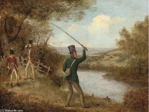 A Fly-fisherman Casting A Fly — Samuel John Egbert Jones