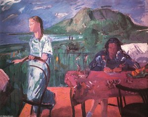 Alice And Marili On The Balcony