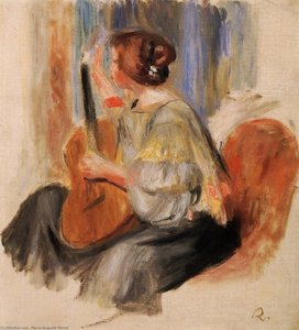 Woman With Guitar — Pierre-auguste Renoir, Contemporary Realism