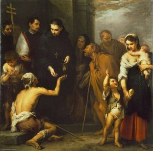 The Charity Of Saint Thomas Of Villanueva — Bartolomé Esteban Murillo, Baroque Spanish Painting