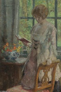 Young Woman Reading — Julius Garibaldi Melchers