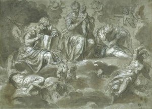 Virgin And Child In Glory, St. Peter, St. Paul, And Angels — Paolo Veronese