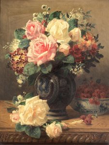 Still Life With Roses And Raspberries — Jean Baptiste Robie