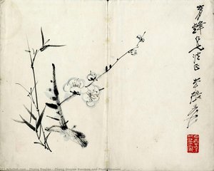 Zhang Daqian Bamboo And Plum Blossom — Zhang Daqian, Shanshui