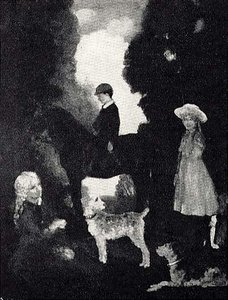 Children, Dogs And Pony, (painting) — Arthur B. Davies