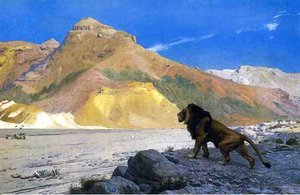 Lion On A Cliff — Jean-léon Gérôme