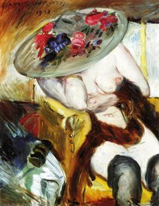 Italian Woman In A Yellow Chair — Lovis Corinth, Impressionism