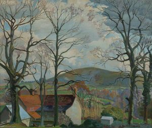 Burdens Farm With Melbury Beacon — Gilbert Spencer