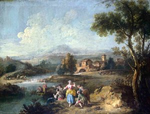 Landscape with a Group of Figures Fishing