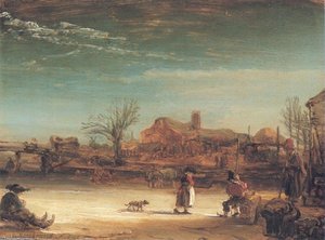Winter-landscape — Rembrandt Van Rijn