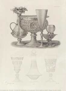 Vorbilder Für Fabrikanten Und Handwerker. Part 2, Section 2, Sheet 5: Designs For Glass Vessels — Karl Friedrich Schinkel, Neoclassical Style