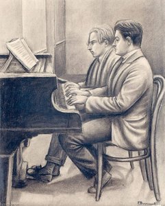 François Barraud And Albert Locca At The Piano — François Emile Barraud