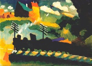 View Of Murnau With Train And Castel — Wassily Wassilyevich Kandinsky, Expressionism