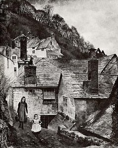 Street in Clovelly, Devonshire, (painting)