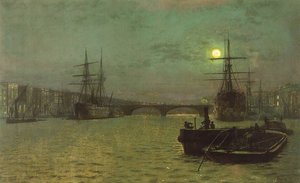London Bridge Half Tide — John Atkinson Grimshaw