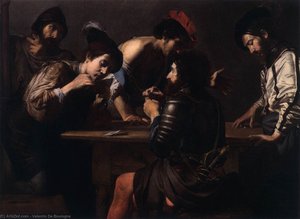 Soldiers Playing Cards And Dice (the Cheats) — Valentin De Boulogne