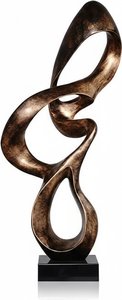 Elegant Resin Sculpture - Bronze Accent Piece | Modern Art Deco Home Decor Statuette – 22x14x46cm, Modern & Minimalist