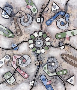 Dangerous Game,, , Oil And Oxides On Bas-relief In Plaster On Canvas (80 X 70 Cm) (2020) — Andrea Benetti