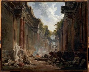 Vue Imaginaire De La Grande Galerie Du Louvre En Ruines — Hubert Robert, Romantic Antiquarianism