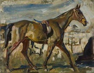 Study Of A Bay Hunter — Sir Alfred James Munnings, Impressionistic Painting