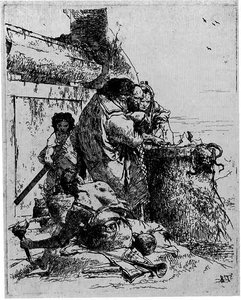 Three Magicians Burning A Snake, From Scherzi — Giambattista Tiepolo