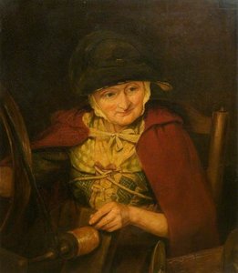 An Old Woman Spinning — Margaret Sarah Carpenter
