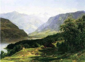 Travelers In The Swiss Alps — Thomas Worthington Whittredge