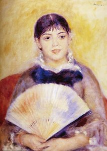 Das Mädchen Mit Einem Ventilator — Pierre-auguste Renoir