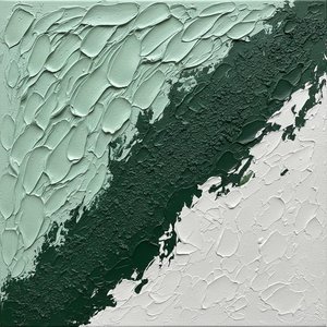 Fragmented Verdant Tides In Sculptural Impasto And Ethereal Mint Shadows — David Moreau