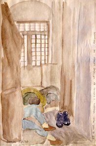 Sketched During The Real Event. My Family Is Sleeping In The Corridor During The Bombing Of The City Of Karlovac On 28.12.1991 — Krupa