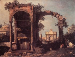 Capriccio: Ruins And Classic Buildings — Canaletto, Baroque Landscape