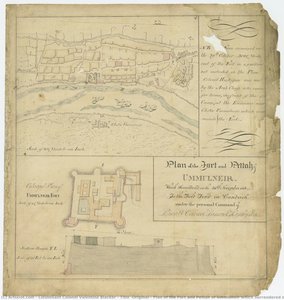Title (original): Plan Of The Fort And Pettah Of Ummulneir Which Surrendered On The 30th November 1818, To The Field Force In Candeish Under The Personal Command Of Lieutt. Colonel Samuel Huskyson. — Lieutenant Colonel Valentine Blacker