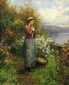 Julia On The Terrace — Daniel Ridgway Knight