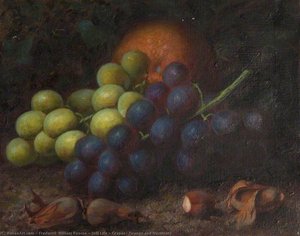 Still Life – Grapes, Orange And Hazelnuts — Frederick William Roscoe