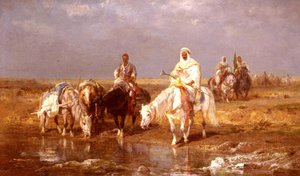 Arabs Watering Their Horses — Adolf Schreyer