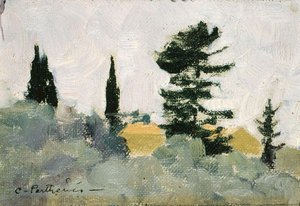 Landscape With Cypress Trees — Konstantinos Parthenis