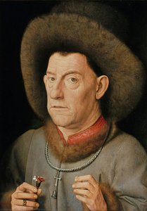 Hombre Con Rosas — Jan Van Eyck, Flandes Renacentista