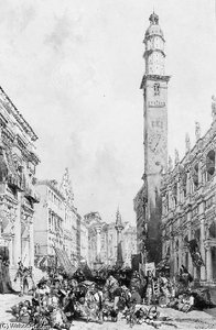 The Market, Vicenza — James Duffield Harding