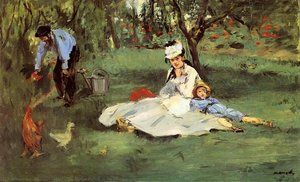 The Monet Family In The Garden — Édouard Manet, Impressionistic Realism