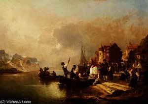 A Wedding Party Boarding a Boat