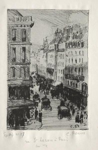 Rue Saint-lazare, Paris — Camille Pissarro, Impressionist Landscape Study