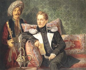 Portrait Of The Military And His Servant — Karl Pavlovich Bryullov