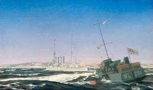 A Motor Launch Recovering A Torpedo Hms 'yarmouth' At Practice, January 1918 — Charles Pears