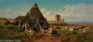 Shepherds at rest in the campania