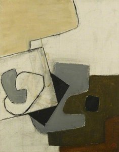 Rectangular Motif, Black And Olive — Victor Pasmore